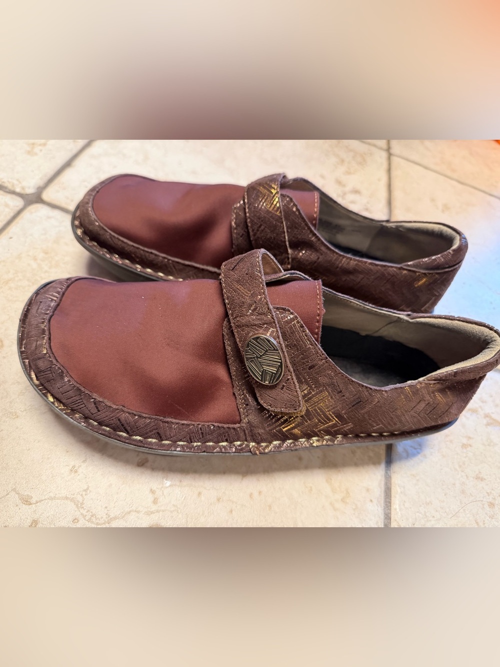 Alegria Dena Copper Metallic Loafers Comfort Shoes Sz41 US 10.5-11 No Insoles